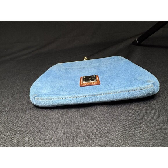 Dooney & Bourke Sky Blue Suede Hobo Bag Logo Lock Key Fob Coin Purse - Picture 14 of 16